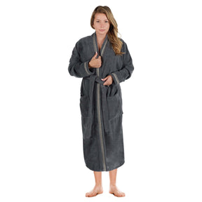 Turkish Cotton Terry Kimono Embroidered Super-Soft Unisex Bathrobe - Bath Robe by Superior