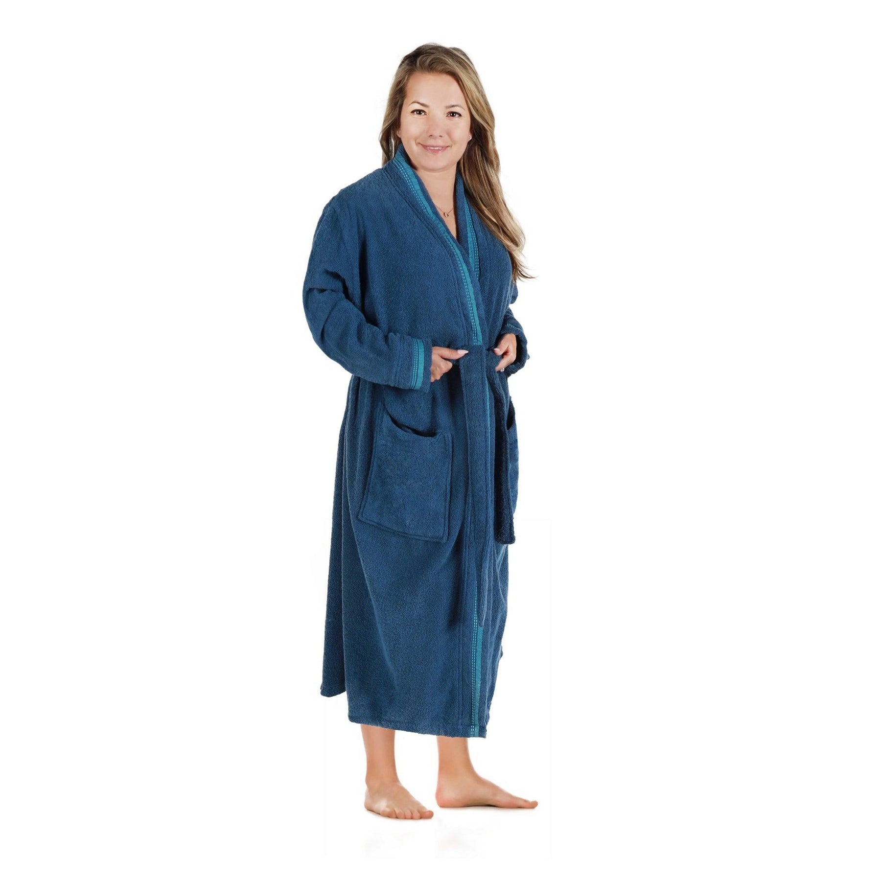 Turkish Cotton Terry Kimono Embroidered Super-Soft Unisex Bathrobe - Bath Robe by Superior