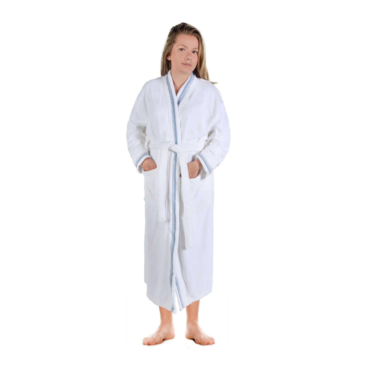 Turkish Cotton Terry Kimono Embroidered Super-Soft Unisex Bathrobe - Bath Robe by Superior