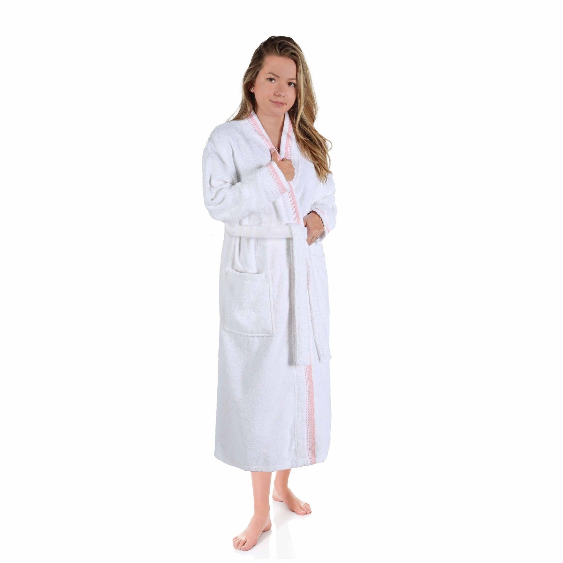 Turkish Cotton Terry Kimono Embroidered Super-Soft Unisex Bathrobe - Bath Robe by Superior