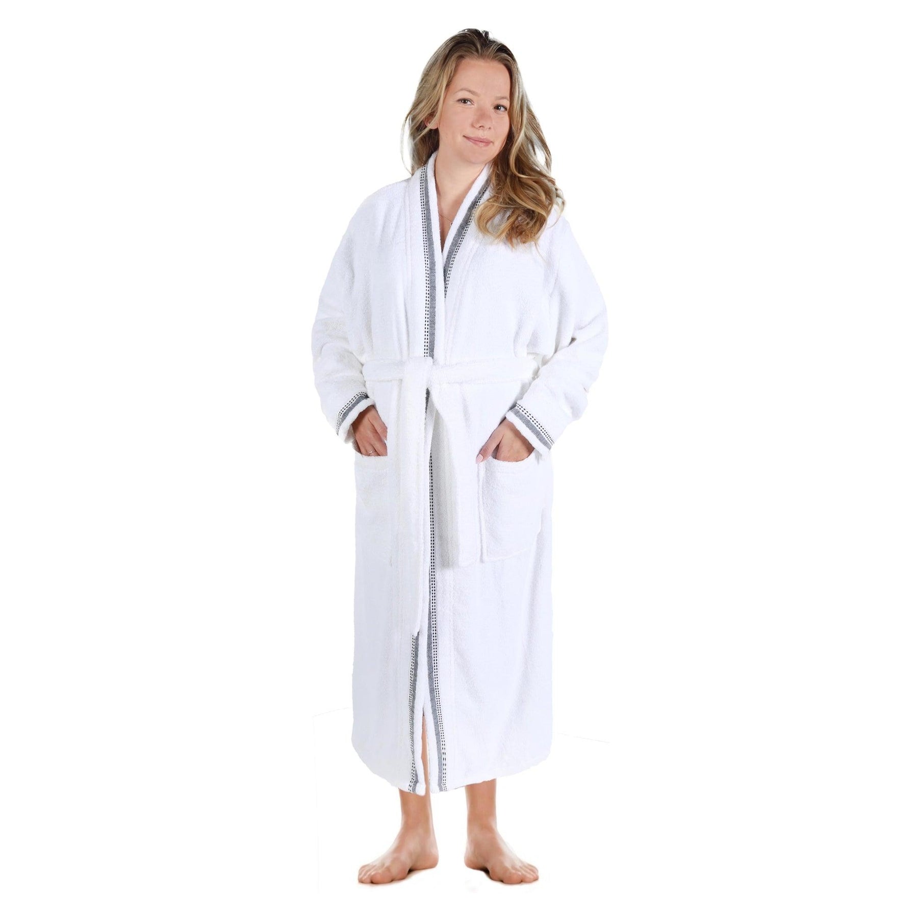 Turkish Cotton Terry Kimono Embroidered Super-Soft Unisex Bathrobe - Bath Robe by Superior