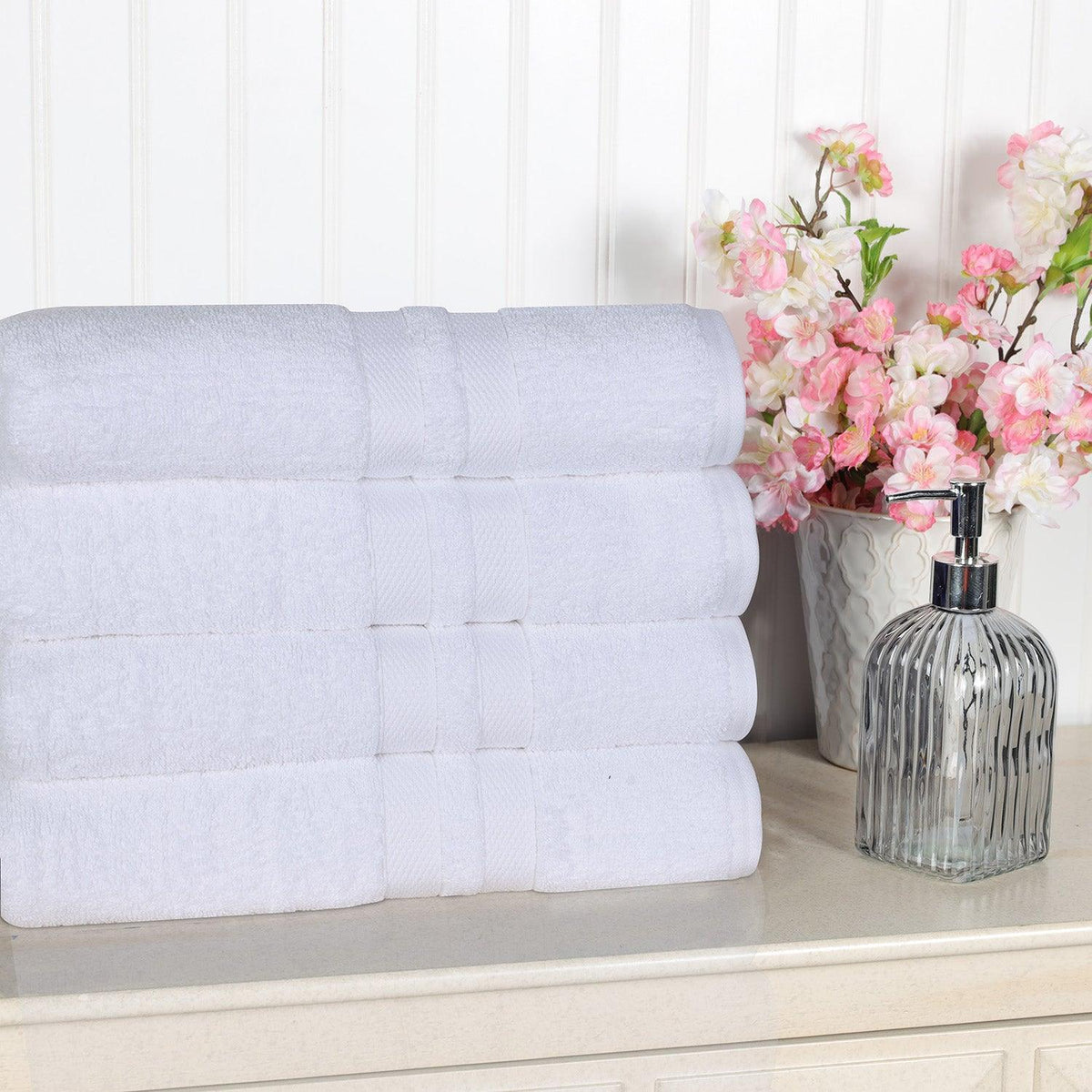 Ultra Soft Cotton Absorbent Solid Bath Towel Set of 4 - Bath Towel by Superior