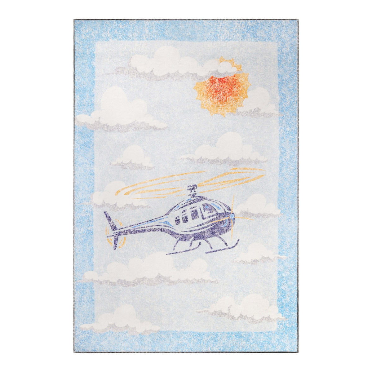 World Traveler Helicopter Kids Rug Indoor Large Area Rugs - Rugs by Superior